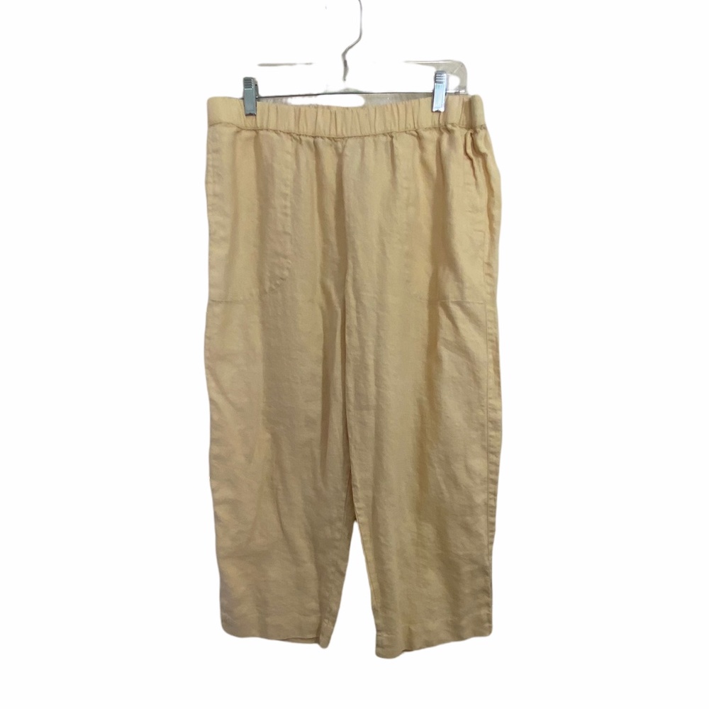 Lino by Chico's Linen Wide Capri Pants  Size 2 (Large)